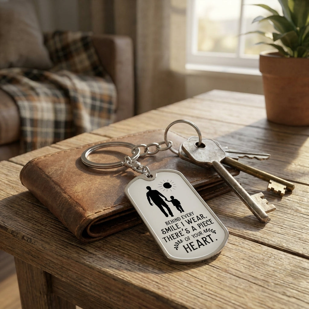 Dad keychain "Before I was born my dad was a piece of my heart"
