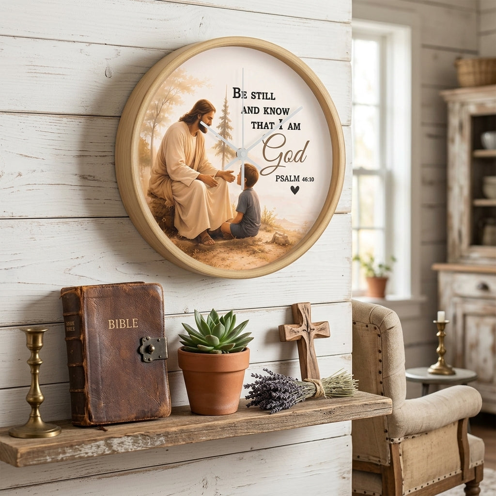 Psalm 46:10 Christian wall clock