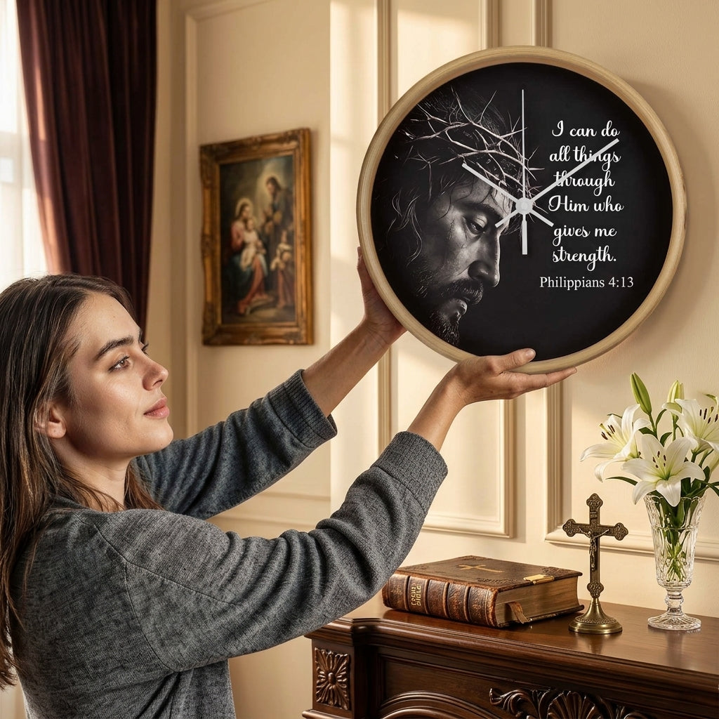 I Can Do All Things Through Christ clock
