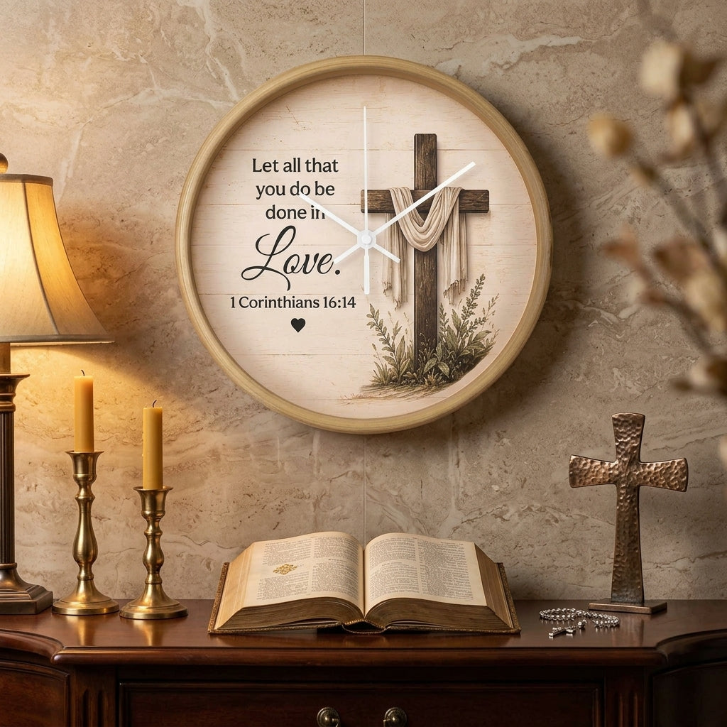 Farmhouse Christian wall clock