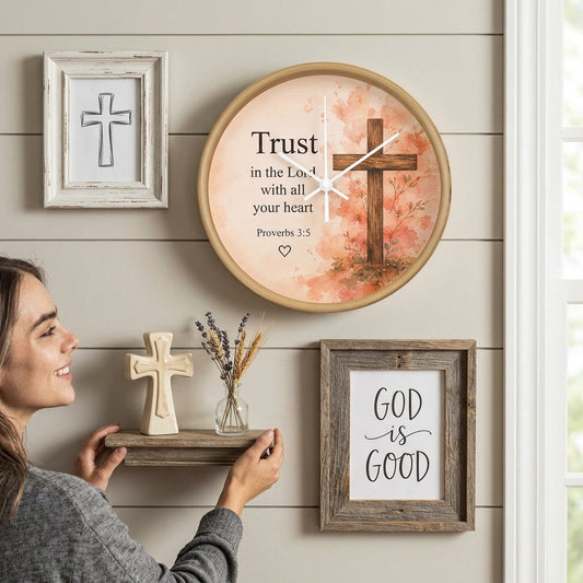 Christian home décor clock
