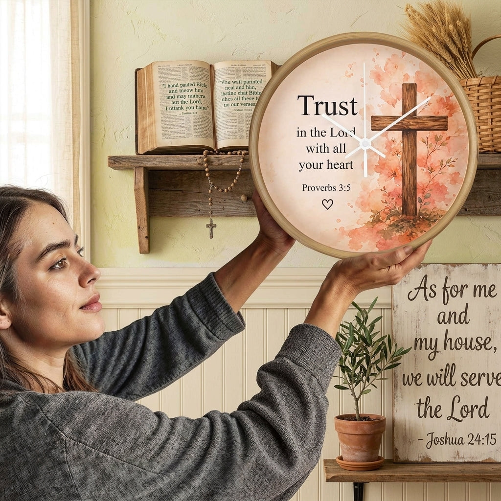 Christian scripture wall clock