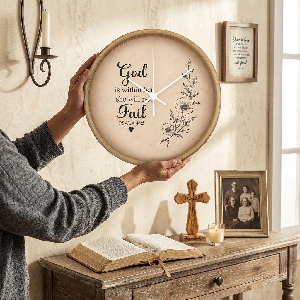 Inspirational wall clock for women
