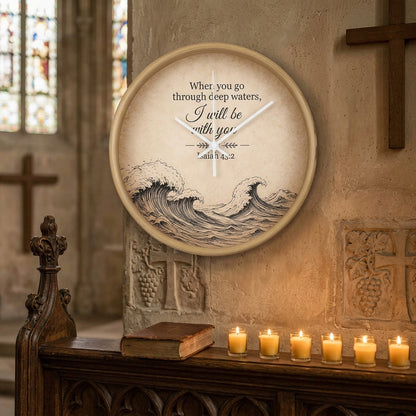 Faith-inspired ocean wall clock