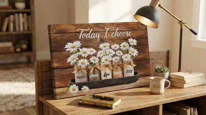 Today I Choose Faith Hope Love Peace Joy Canvas Print – Christian Wall Decor