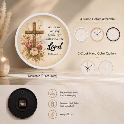 Christian cross wall clock for home