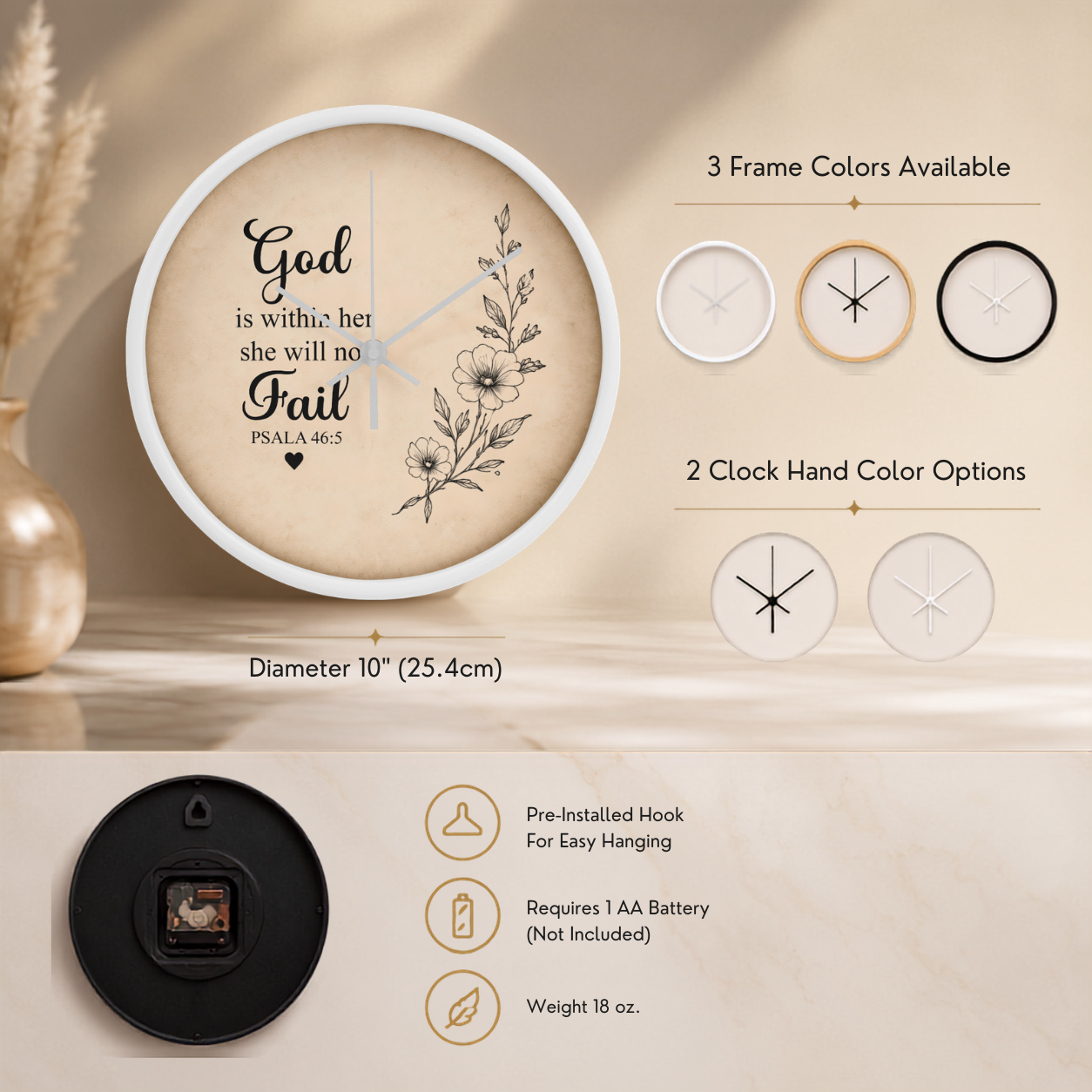 Christian home décor clock