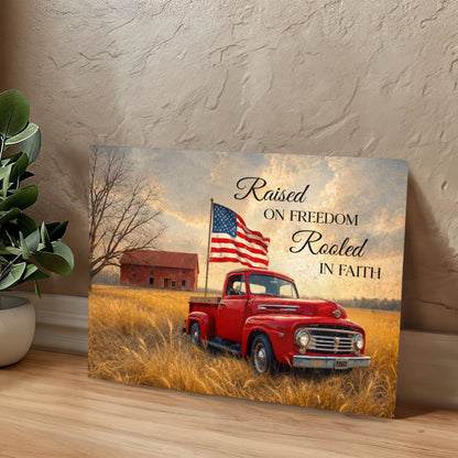 Personalized Rustic American Farm Canvas – Custom Family Name Patriotic Country Wall Art
