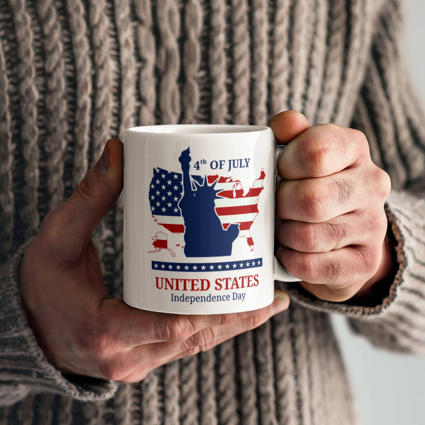 4th Of July United States Independence Day Patriotic White Ceramic Mug Multiple Variants