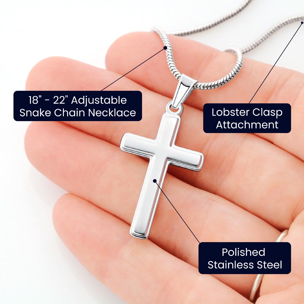 Best Bonus Daughter Birthday Stainless Cross Necklace with MC