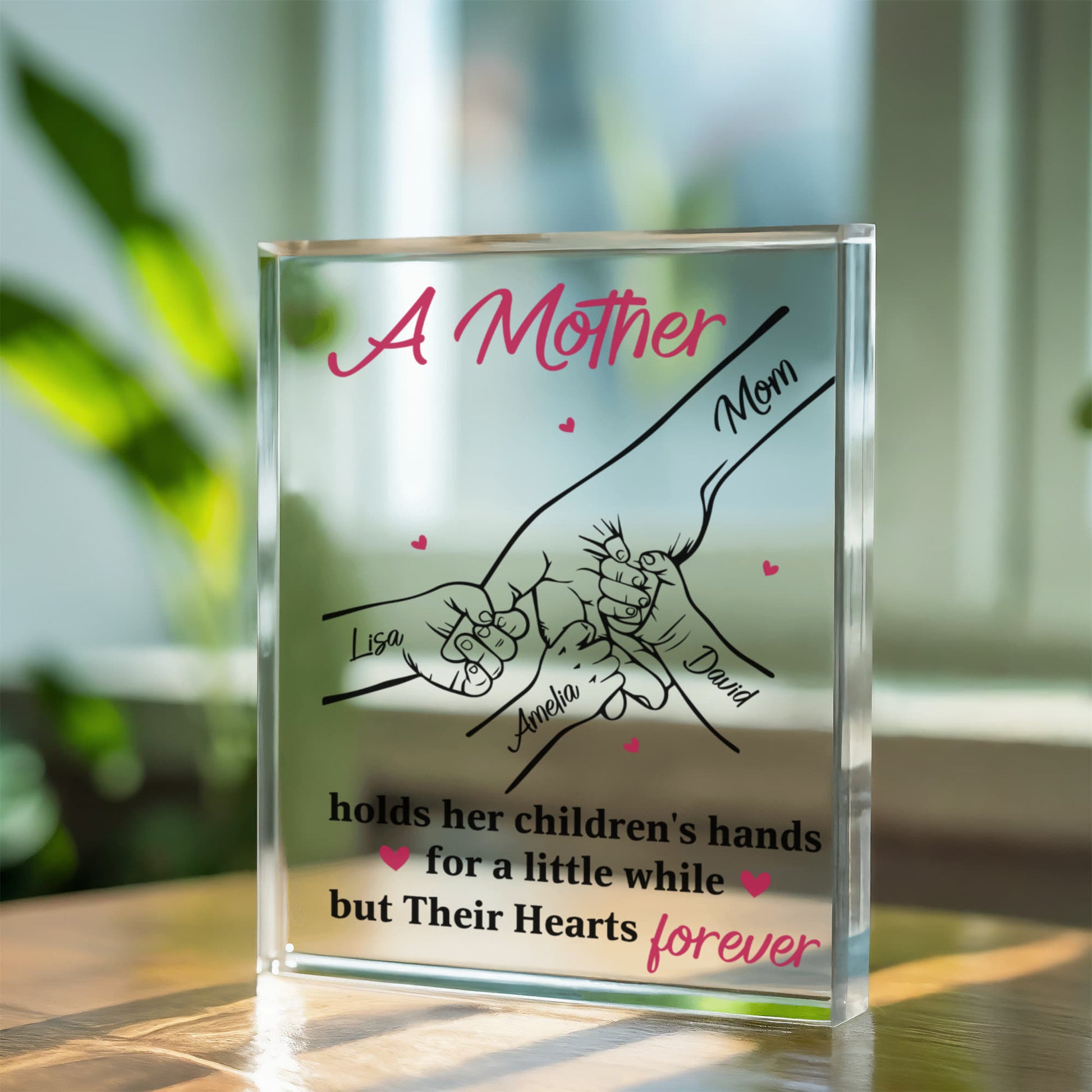 Family Hands Love Plaque for Mom
