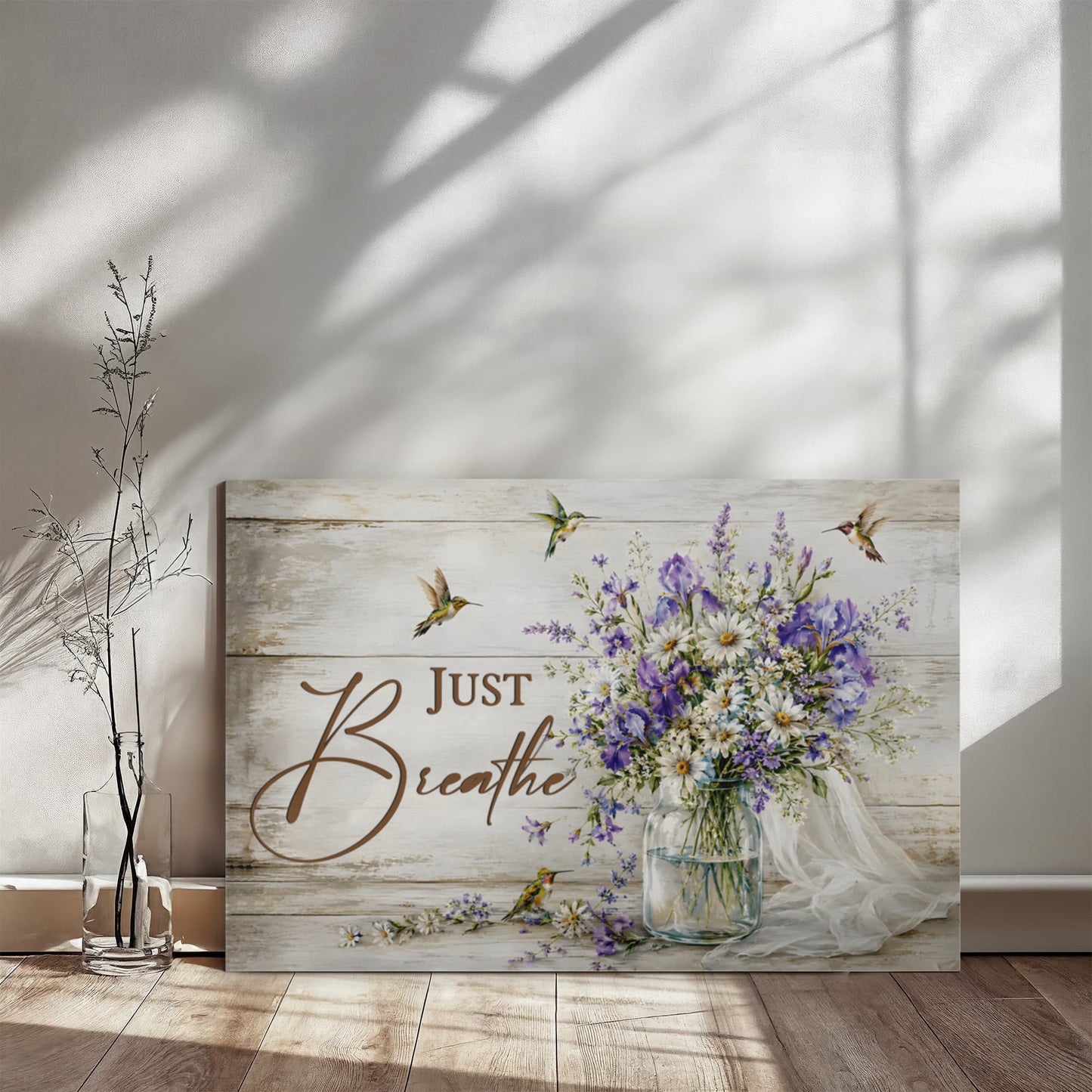 Just Remember Butterfly Canvas Wall Art – Sympathy Memorial Gift for Loss of Loved One
