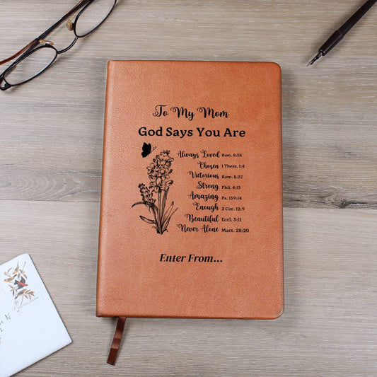 To My Mom, God Says You are, Vegan Leather Graphic Journal