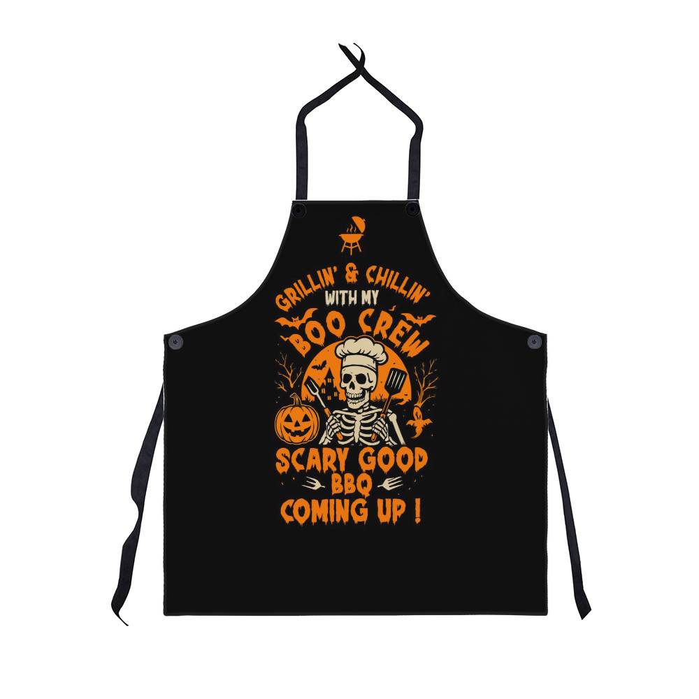 Halloween Aprons, Adjustable Halloween Kitchen Aprons, Funny Skeleton BBQ Apron, Halloween Cooking Apron for Women Men