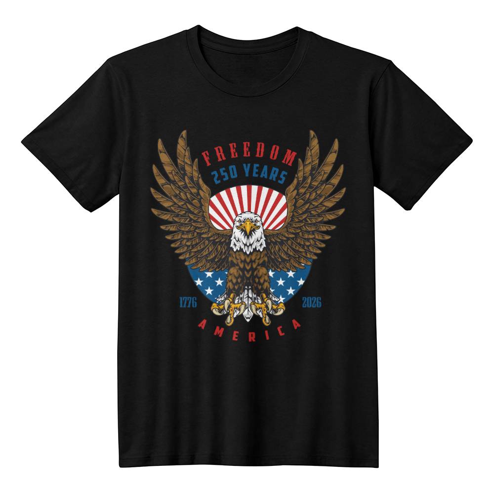 Freedom 250 Years 1776-2026 America 4th July Patriotic T-Shirt