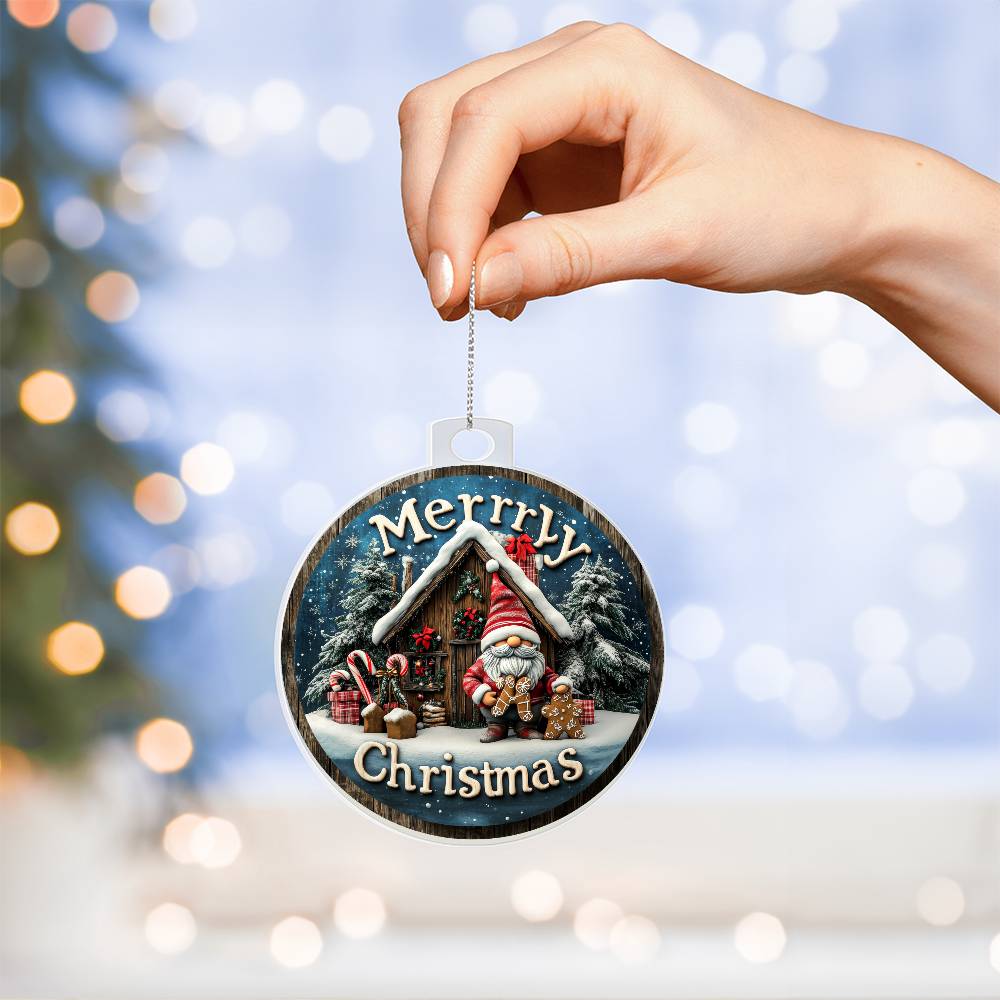 cute gnome christmas tree ornament rustic holiday décor
