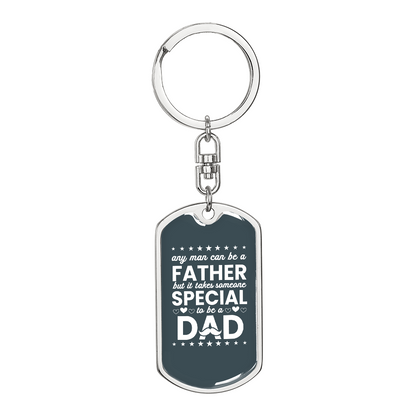 Masculine silver dad keychain with stars and hearts design