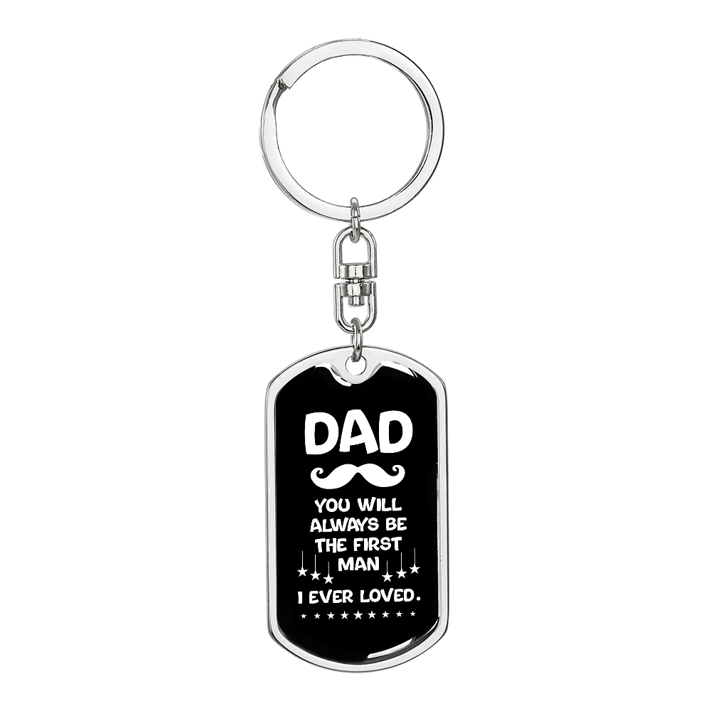 daughter to dad keychain first man i ever loved mustache design