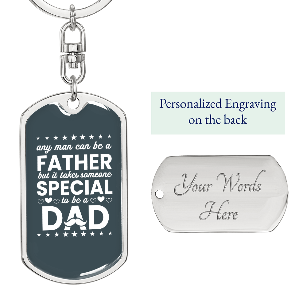 To My Dad Dog Tag Keychain – Meaningful Father Appreciation Gift