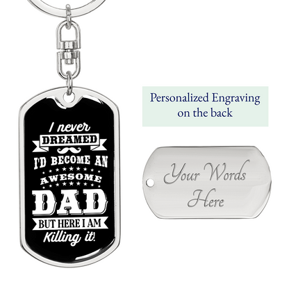 Dear Dad Emotional Keychain – Heartfelt Gift From Son Or Daughter