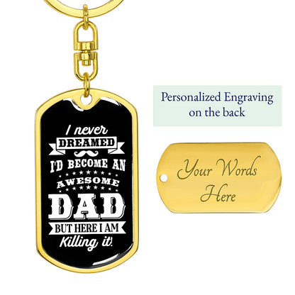 Dear Dad Emotional Keychain – Heartfelt Gift From Son Or Daughter