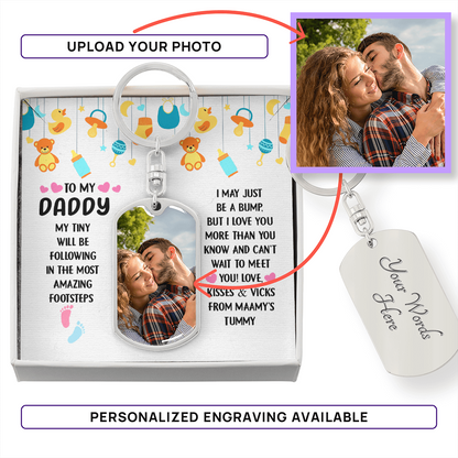 Custom Ultrasound Picture Keychain For Daddy – Baby Announcement Gift | Personalized Sonogram Keepsake