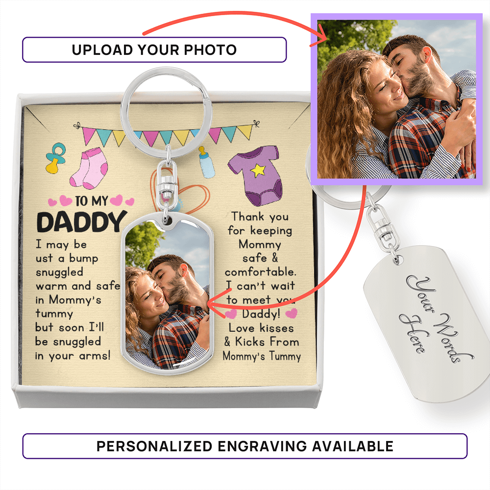 Heartfelt from the bump keychain "snuggled in your arms"