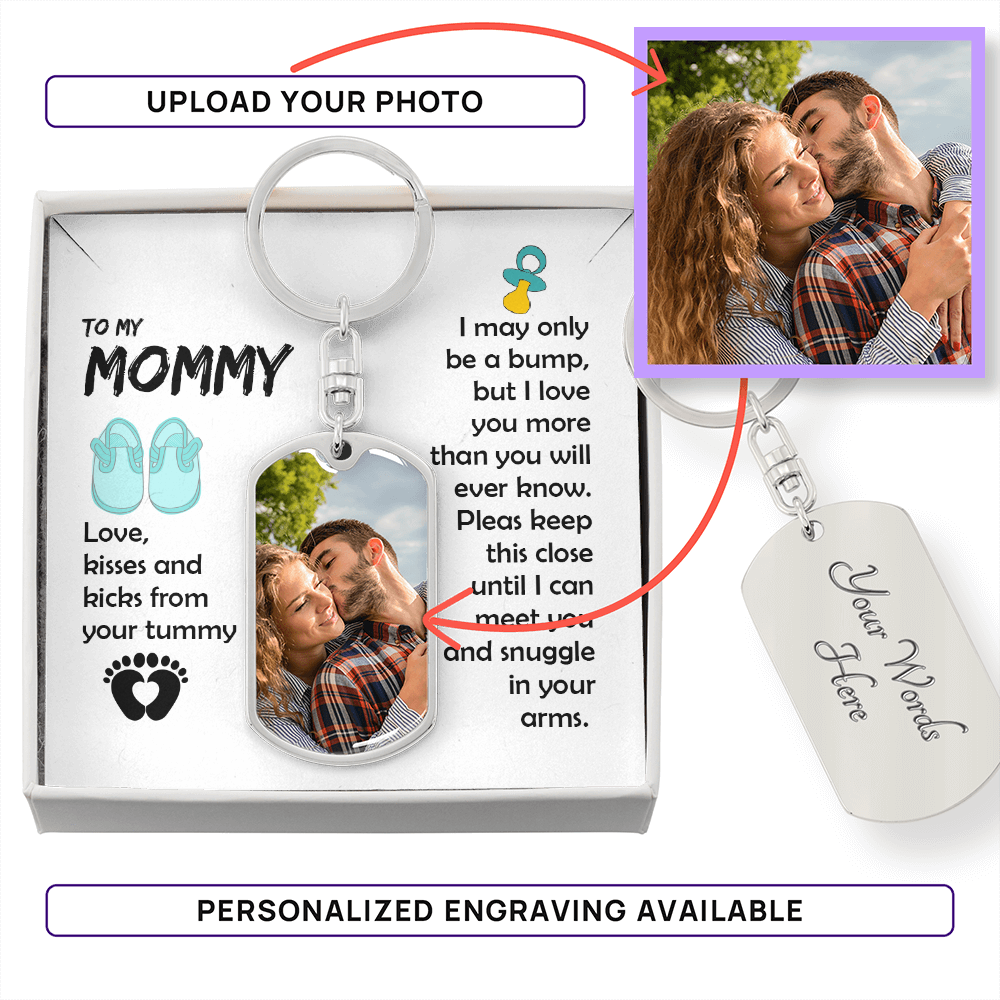 new mom keychain love kisses and kicks from your tummy