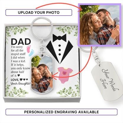 Custom Ultrasound Photo Keychain For Dad – Daddy To Be Gift | Personalized Baby Sonogram Keychain