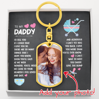 to my daddy photo keychain i'd tell you if i could that i love you so