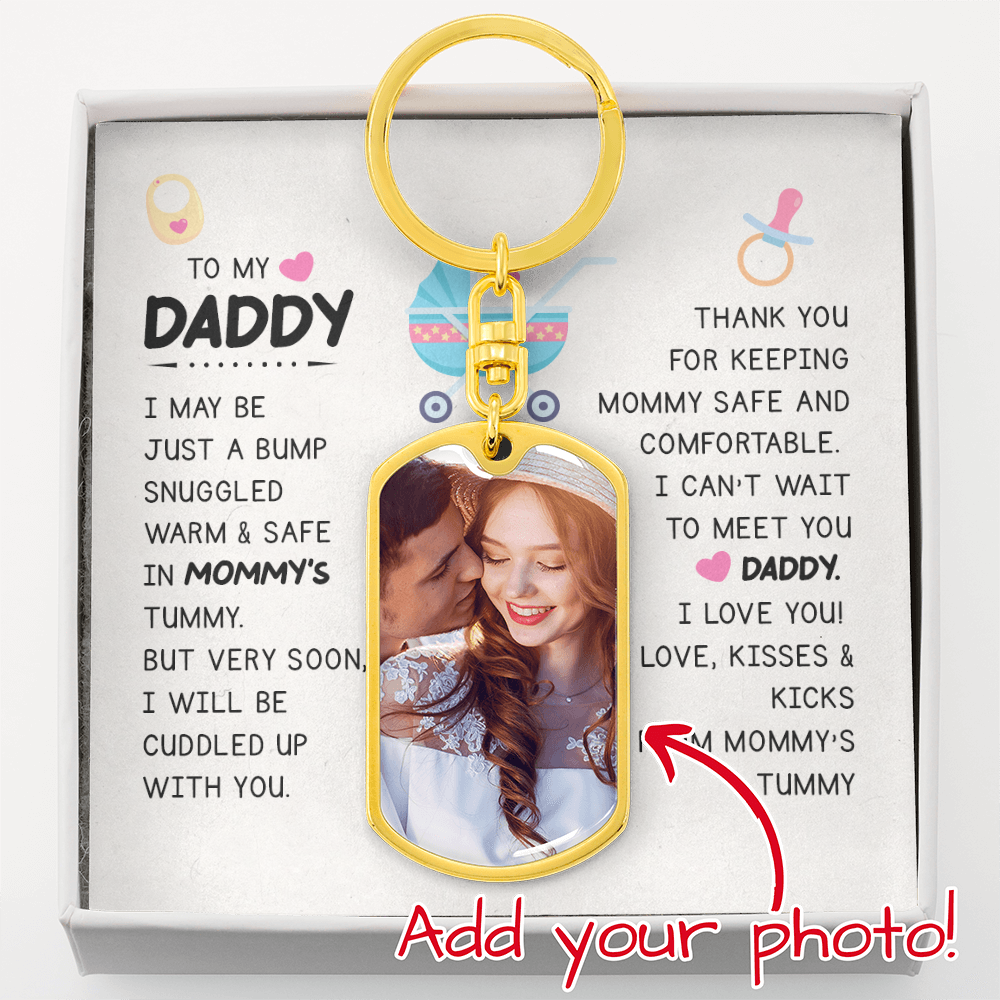 daddy to be keychain thank you for keeping mommy safe and comfortable