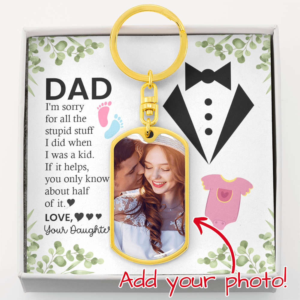 Custom Ultrasound Photo Keychain For Dad – Daddy To Be Gift | Personalized Baby Sonogram Keychain