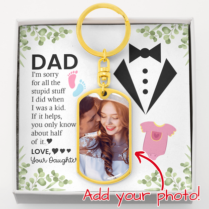 Custom Ultrasound Photo Keychain For Dad – Daddy To Be Gift | Personalized Baby Sonogram Keychain