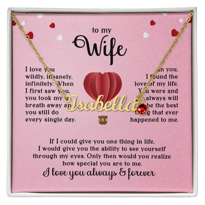 Custom Name Necklace with Birthstone