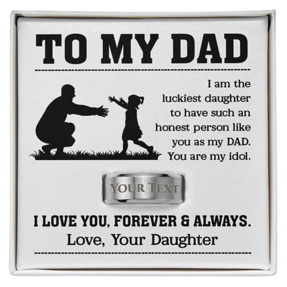emotional father daughter jewelry box silhouette with custom text