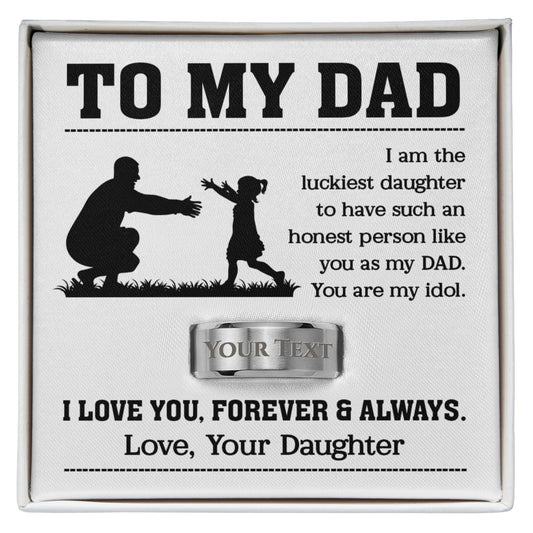 emotional father daughter jewelry box silhouette with custom text