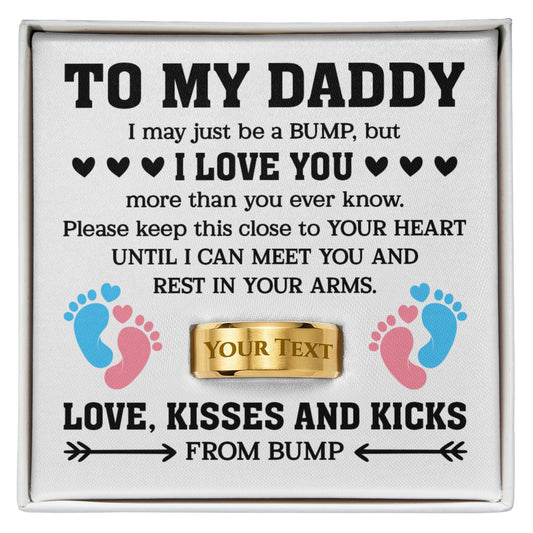 personalized daddy to be gift with baby footprints and custom text