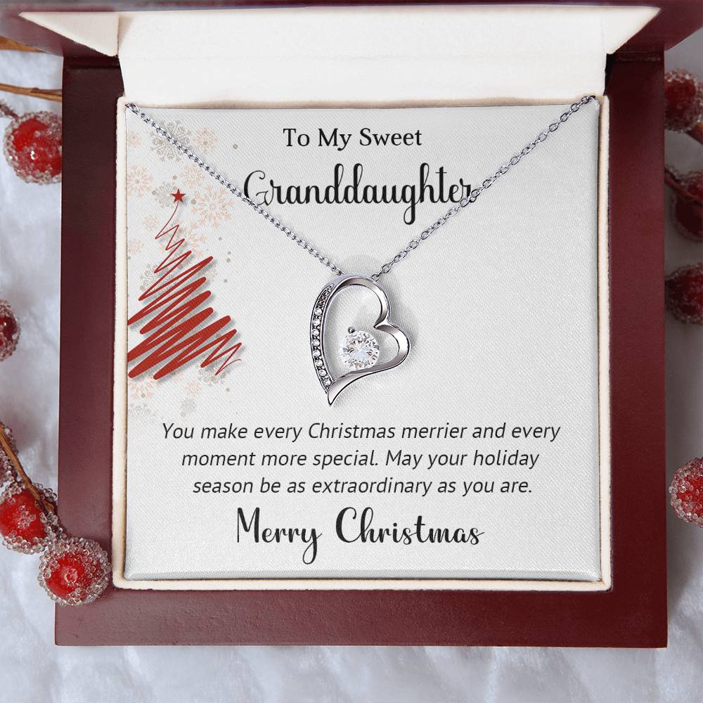 To My Sweet Granddaughter - Extraordinary - Christmas Gift - Forever Love Necklace