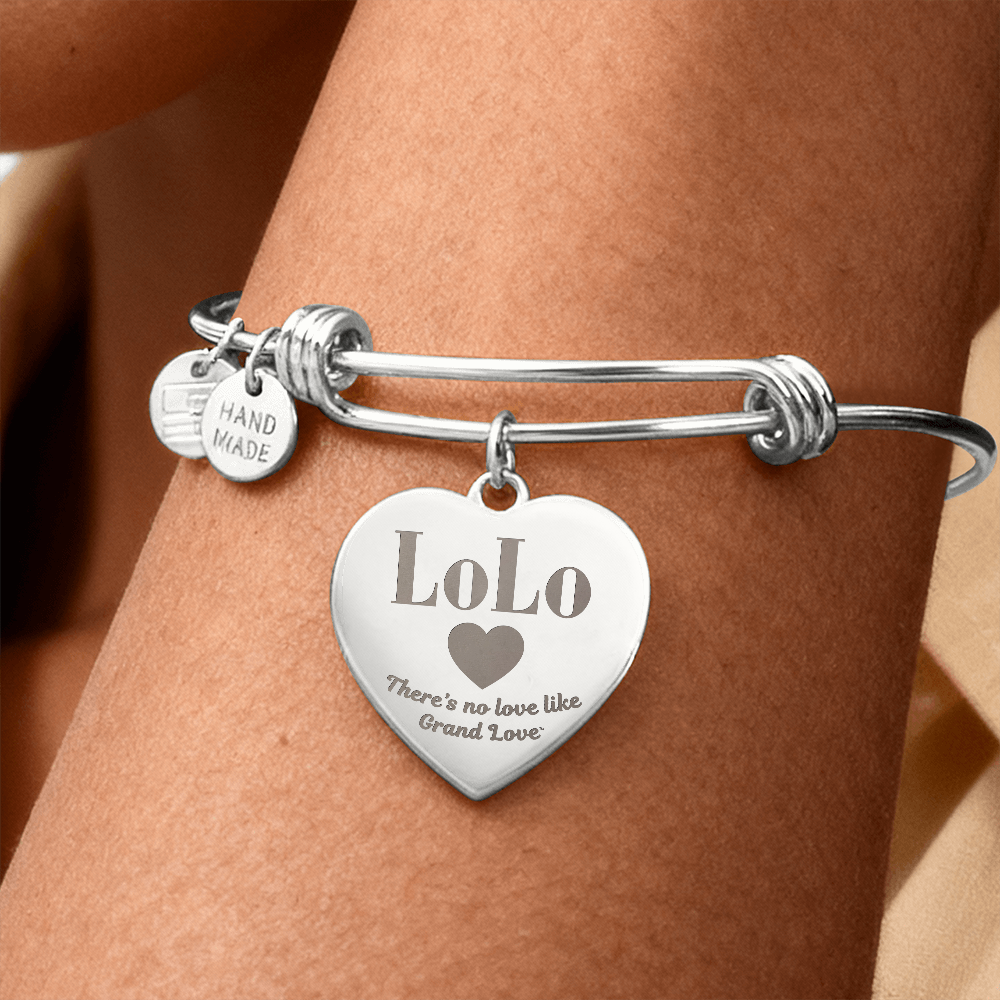To Donnie ~ Non-Message Card Luxury Heart Bangle with Engraving