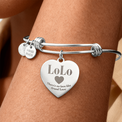 To Donnie ~ Non-Message Card Luxury Heart Bangle with Engraving