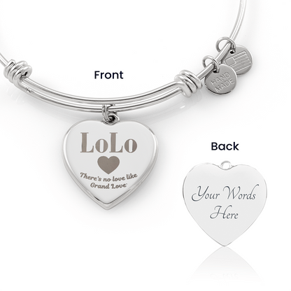 To Donnie ~ Non-Message Card Luxury Heart Bangle with Engraving