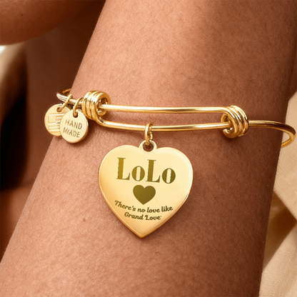 To Donnie ~ Non-Message Card Luxury Heart Bangle with Engraving