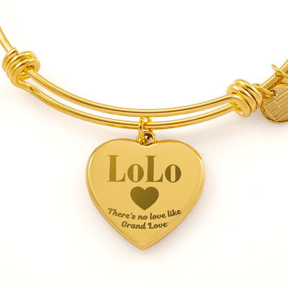 To Donnie ~ Non-Message Card Luxury Heart Bangle with Engraving