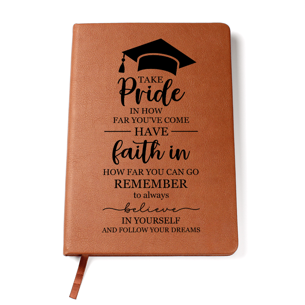 Graduation Leather Journal Gift – Inspirational Notebook for Graduate | Class of 2026 Keepsake Gift