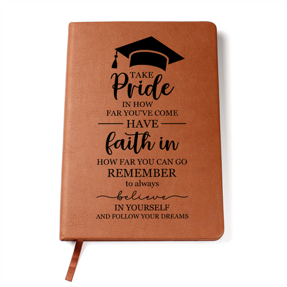 Graduation Leather Journal Gift – Inspirational Notebook for Graduate | Class of 2026 Keepsake Gift