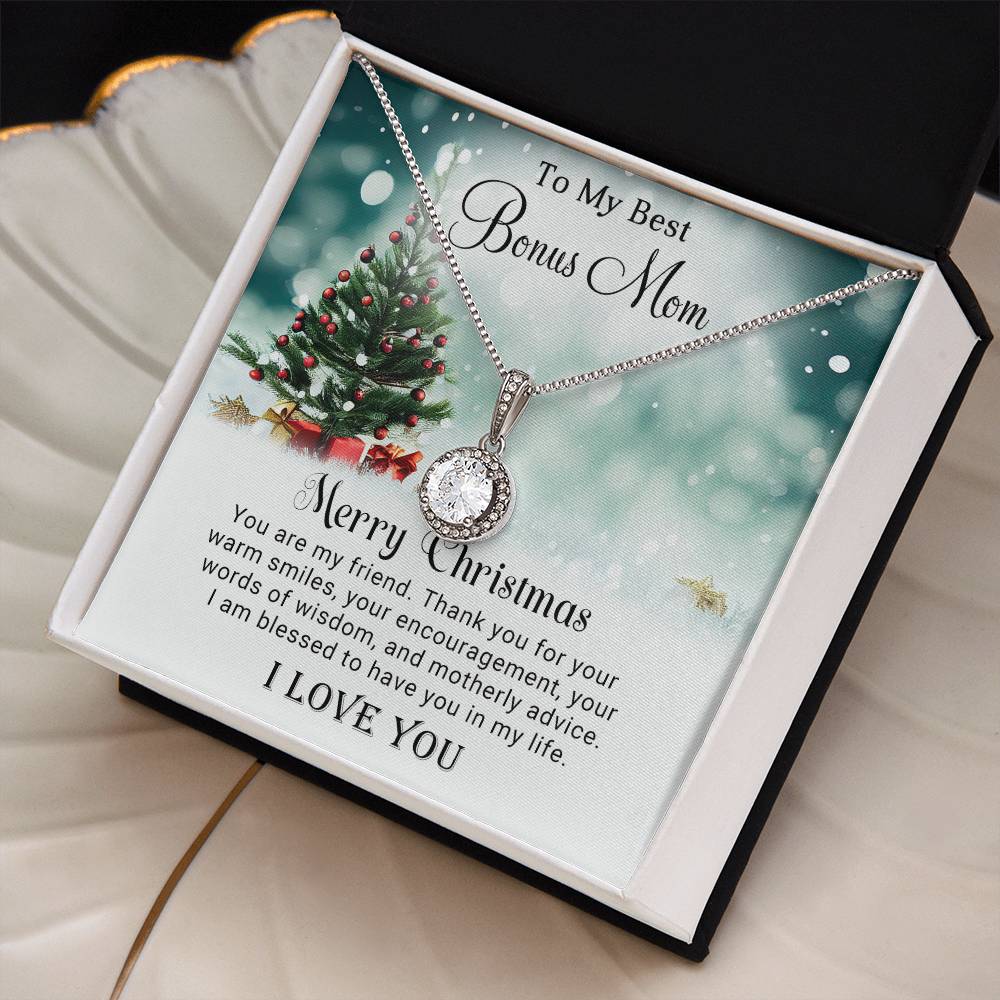 To My Best Bonus Mom - Christmas Gift - Eternal Hope Necklace