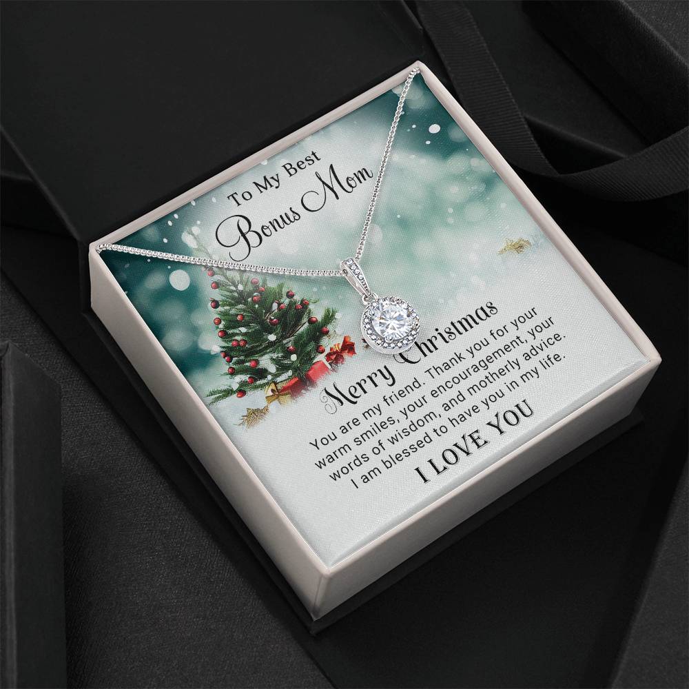 To My Best Bonus Mom - Christmas Gift - Eternal Hope Necklace