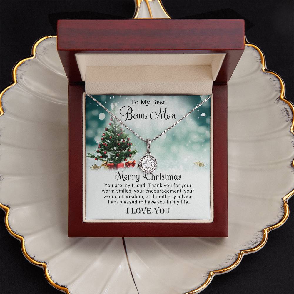 To My Best Bonus Mom - Christmas Gift - Eternal Hope Necklace