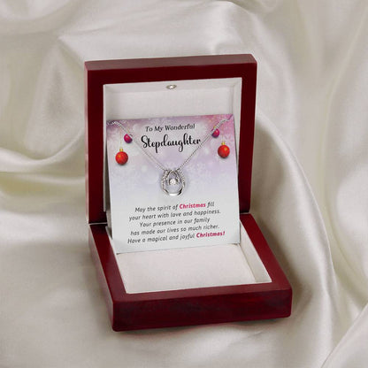 To My Wonderful Stepdaughter - Joyful - Christmas Gift - Lucky In Love Necklace