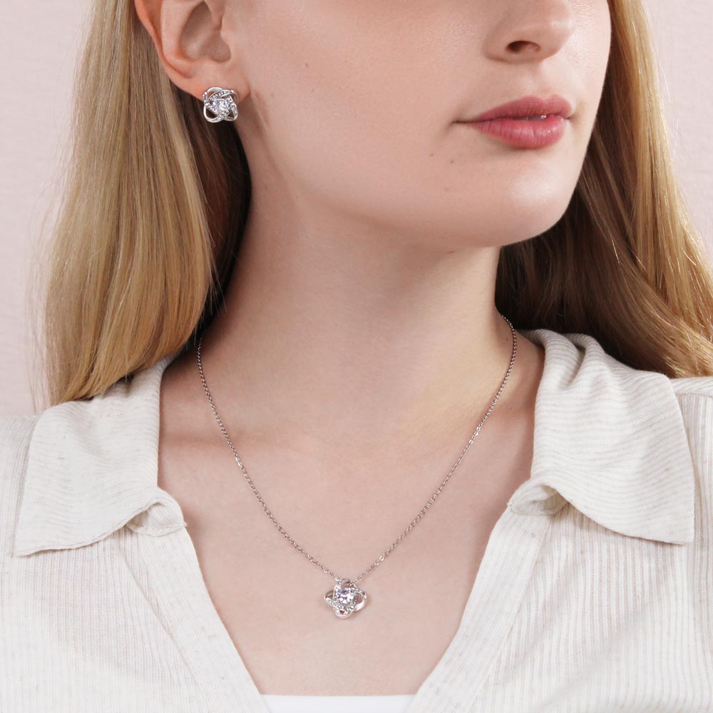 Love Knot Necklace Earring Set, To My Husband, Valentine's Day - YERTIZZ.COM